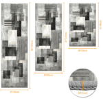 Three-piece kitchen rug set, non-slip and washable, abstract pattern kitchen hallway rug, soft and comfortable, suitable for sinks, floors, entrances, hallways and bathrooms. - Image 3