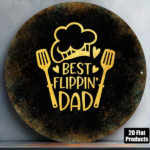 CIFbuy 1pc 2D Flat Round Sign Best Flippin Dad Retro Plaque, "Retro Plaque, 8x8in Kitchen Barbecue Decor" Decor, Father's Day Gift for Dad Garage Bar W TikTok, Tok, temu Self-pickup Logiarics - Image 8