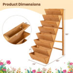 8-Tier Vertical Raised Garden Bed, 40" x 24" x 59" Fir Wood Ladder Planter Stand for Vegetables Herbs Flowers - Image 6