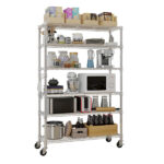 6-Tier disassembly and free assembly NSF-Certified Steel Wire Shelving with Wheels - Image 3