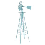 8FT Weather Resistant Yard Garden Windmill Blue