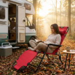 Portable Dual Purposes Extendable Folding Reclining Chair Red - Image 13