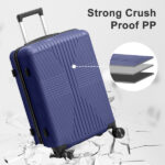 Non-TSA customs lock 4-in-1 PP trolley case, 16in, 20in, 24in, 28in PP, navy blue - Image 24