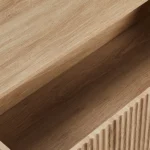 Handleless 6-Drawer Dresser with Grille Finish P2 Particleboard + MDF & Melamine Veneer + Vacuum-Formed Storage Cabinet 55.12*15.75*27.95in Oak - Image 9