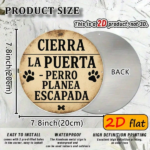 CIFbuy 1pc Rustic Modern Metal Wall Plaque, Close The Door Fierce Puppy Escaped Sign, 8" Round Aluminum Paw Print Pet Decor For Entrywa TikTok, TikTok, aped Self-pickup Logiopics - Image 3