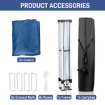 3 x 3m Two Doors & Two Windows Practical Waterproof Right-Angle Folding Tent Blue - Image 18