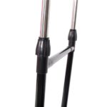 Dual-bar Vertical & Horizontal Stretching Stand Clothes Rack with Shoe Shelf YJ-04 Black & Silver - Image 5