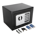Mini Wall-in Style Electronic Code Metal Steel Box Safe Case 17EF Black - Image 47