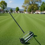 Heavy Duty Rolling Lawn Aerator,Rolling Lawn Aerator, Rotary Push Tine Spike Soil Lawn Aerator Gardening Tool with 3-Piece Long Steel Handle for Garden Yard Grass Maintenance,Not support self-pick up - Image 9