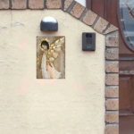 CIFbuy Golden Angel III Vintage 2D Flat Metal Wall Art, Art, 8x12 Inch Beige Golden Brown Aluminum Plaque, Aluminum Plaque, Lightweight Angel Statue Decor 2D ikTok, 2D ikTok, um Plaque Self-x1ckup Logiopor - Image 4