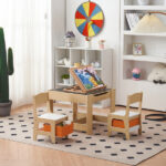Children's Wooden Table And Chair Set With Two Storage Bags (One Table And Two Chairs) - Image 31