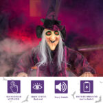 71in Life Size Hanging Witch Talking Halloween Everyday Decoration - Image 13