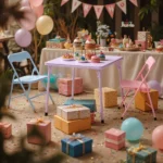 Kids Activity Table and 2 Chairs Set, 3-Piece Folding Play Table Set, Pastel Multicolor (Shipment from Walmart) - Image 5
