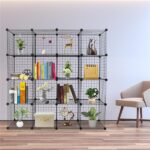16-Cube Organizer Cube Storage Storage Shelves Wire Cube Storage Origami Shelves Metal Grid Multifunction Shelving Unit Modular Cubbies Organizer Bookcase - Image 8
