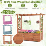 Natural Pine Wood Raised Garden Bed, 100% Solid Pine Construction & Hanging Roof Design - Image 7
