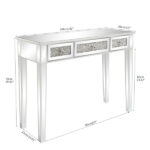 FCH Silver MDF Mirror Surface Broken Glass Three Pumping Computer Desk - Image 12