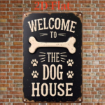 CIFbuy 1pc Vintage Welcome To The Dog House Metal" Sign, Heavy-Duty Rustic Paw Print Bone Pattern Pet Wall Decor, Pet Wall Decor, 2D Flat Unframed Farmh House Metal SiikTok, House Metal SiikTok, t Self-pickup Logiopics - Image 6