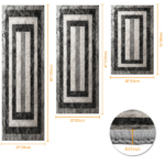 Three-piece kitchen rug set, non-slip and washable, abstract pattern kitchen hallway rug, soft and comfortable, suitable for sinks, floors, entrances, hallways and bathrooms. - Image 4