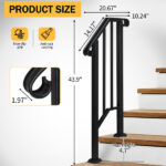 [Same Code 21862947 70638141]Artisasset Matte Black Outdoor 1st Tier Iron Handrail - Image 20