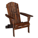 Folding Wooden Adirondack Lounger Chair with Natural Finish - Image 13