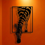 CIFbuy 1 pieces Ultra practical minimalist zebra metal wall art, handmade iron stripe decoration, modern black and white animal patterns, home office, co(TikTok/temu self-pickup orders) - Image 6