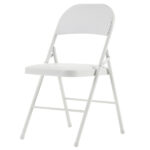 Old Code 33292149 4pcs Elegant Foldable Iron & PVC Chairs for Convention & Exhibition White - Image 4