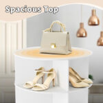 7-tier, 360° rotating wood-plastic composite shoe rack, 60*60*184cm, white - Image 9