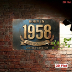 CIFbuy Vintage 1958 Metal Tin Sign, Retro 2D Flat Iron Plaque, Born In 1958 Years Of Greatness Limited Edition Quote, 7.87x11.81in Wall TikTok, TikTok, Wall Self-pickup Logiopics - Image 3