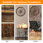[Same Code 06108221]2pcs 30-Inch Old Western Style Garden Art Wall Decor Wooden Wagon Wheel Brown - Image 12