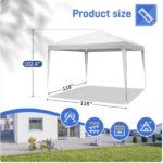 3 x 3m Four Sides Portable Home Use Waterproof Tent with Spiral Tubes White - Image 29