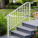 Replace 19939750 Outdoor 4 Level Iron Handrail Matte White - Image 6