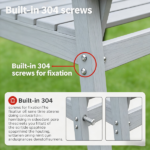 HDPE Outdoor Terrace Dining Chair Set, low maintenance - for gardens, backyards and decks - grey (backrest) - Image 9