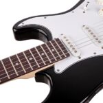Rosewood Fingerboard Electric Guitar Black w/ White - Image 14