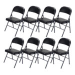 Same Code 33457557 4pcs Elegant Foldable Iron & PVC Chairs for Convention & Exhibition Black - Image 28