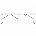 6 ft Portable Folding Bench, HDPE Plastic Indoor Outdoor Seat with Steel Frame, White, 1 Pack