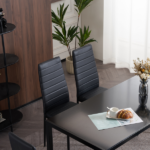 4pcs Elegant Assembled Stripping Texture High Backrest Dining Chairs Black Replace encoding 13028198-18410366 - Image 29