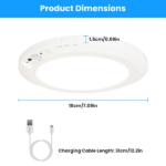 Magnetic USB Rechargeable Ceiling Light with PIR Motion Sensor, 3 Color Temperatures Stepless Dimmable Remote & Button Dual Control Timer Setting Magnetic Adhesive Mount for Closet Hallway Basement - Image 13