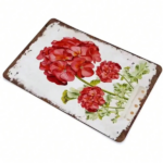 CIFbuy Elegant Vintage Geranium Floral Metal Sign for Bar Office Garage (TikTok, temu pick-up service) - Image 6