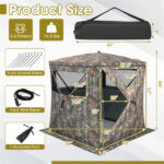 Stealth Hunting Tent with Pop-up Design, 150D Flame-Retardant Blackout Cloth (UV50+ & Waterproof), Fiber Glass Frame - Image 4