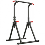 Foldable Pull Up Bar Standing Power Tower - Multi-Function Dip Station, 6-Level Adjustable Height Strength Training Fitness Equipment for Home Gym, 440lbs Max - Image 4