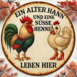 CIFbuy 1pc 8x8 Inch Round French Aluminum Sign, Vintage Rooster & Cute Hen Farm Animal Decorative Plaque, 2D Flat Metal Wall Art For Ki TikTok, TikTok, Farm Self-pickup Logiopics - Image 7