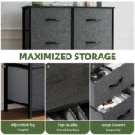 8 Drawers Dresser Chest of Drawers for Fabric Storage Dressers for Living Room Black Gray(Shipment from Walmart) - Image 5