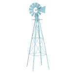 8FT Weather Resistant Yard Garden Windmill Blue - Image 5