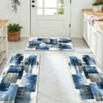 Three-piece kitchen rug set, non-slip and washable, abstract pattern kitchen hallway rug, soft and comfortable, suitable for sinks, floors, entrances, hallways and bathrooms. - Image 10