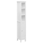 66.92" Tall Bathroom Storage Cabinet with Adjustable Shelves,1 Doors Freestanding Cabinet with Anti-Tip, Open compartments, for Home, Small Spaces, Bathroom,Kitchen, Living Room, White - Image 4