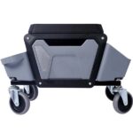 Heavy Duty Mechanic Stool with 330lbs Load Capability, Garage Stool with Wheels, Rolling Creeper with Soft Rubber Cushion Seating for Auto Repair and DIY Home Car Beauty, Gray - Image 2