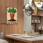 CIFbuy Vintage Carrot GO VEGAN Metal Wall Sign, Rustic Distressed Iron Decor, 8x12 Inch Handcrafted Antique Look, 2D Flat Slogan Plaque TikTok, TikTok, aque Self-pickup Logiopics - Image 3
