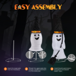 Replace 94400163 4ft Ghost 100LED Lighted Outdoor Halloween Decorations - Image 2