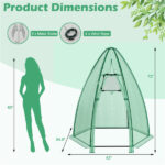 Hexagonal Mini Greenhouse with Zipper Door & Roll-Up Window, PE Cover Outdoor Plant House - Image 5