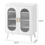 Two-door, polycarbonate sheet shoe cabinet with four internal layers, USB LED strip, and 24 adjustable buttons. Made of particleboard and polycarbonate sheet. Dimensions: 68*40*83.5 cm. White - Image 6